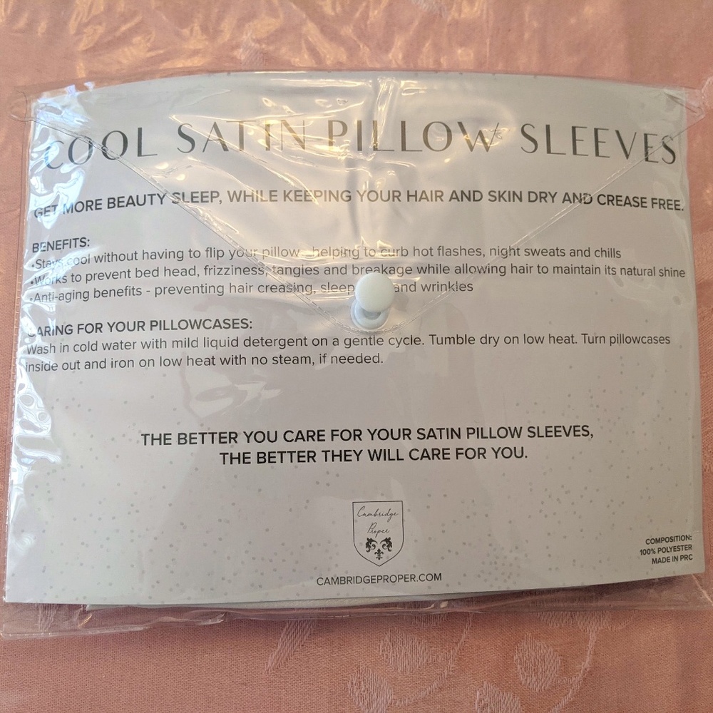 Cambridge Proper Cool Satin Pillow Sleeves